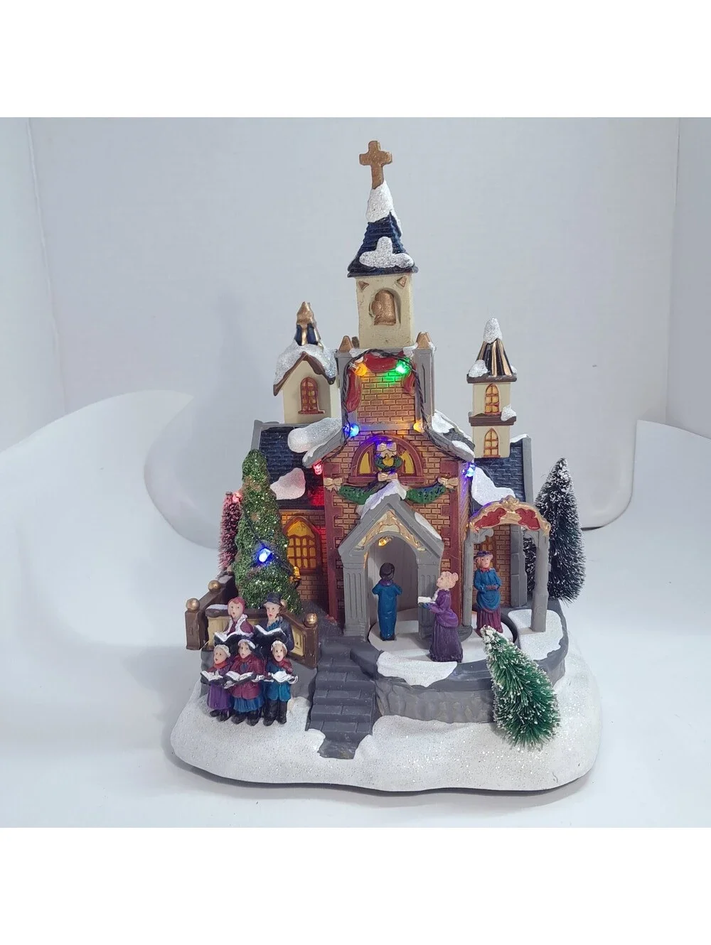 Avon Holiday Blessings Church lighted Fiber Optic Christmas village 2012 chapel